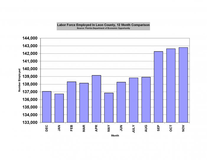 Employment Increases in Leon County