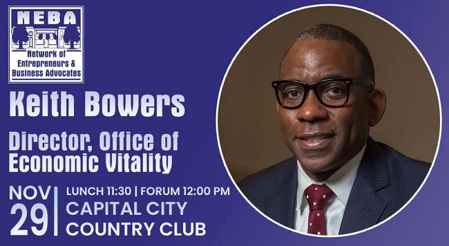 NEBA to Host Keith Bowers, Director of the Office of Economic Vitality