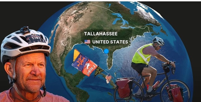 Kevin Record Begins Bicycle Journey Around the World